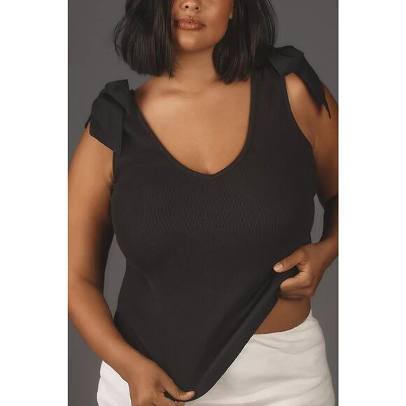 Maeve The Rafaela Bow-Tie Tank Top - M Petite Black - Picture 6 of 7